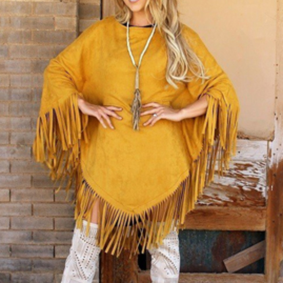 🍁🍂L&B 🍂🍁 PLUS SIZE FRINGED PONCHO!  1 LEFT!🍁 - Picture 3 of 8